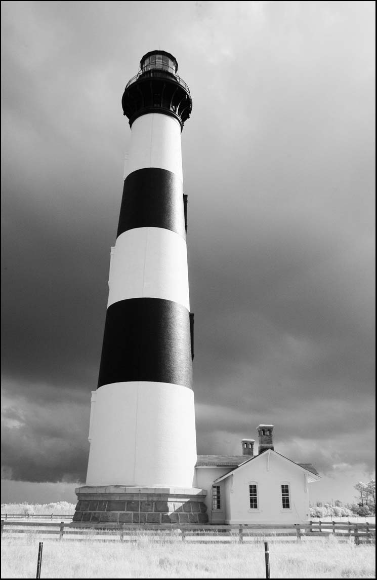 Bodie Island lighthouse Black and white infrared