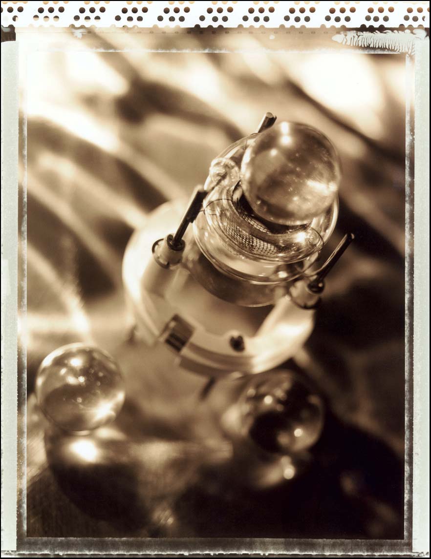 Black and white sepia photo of a bulb